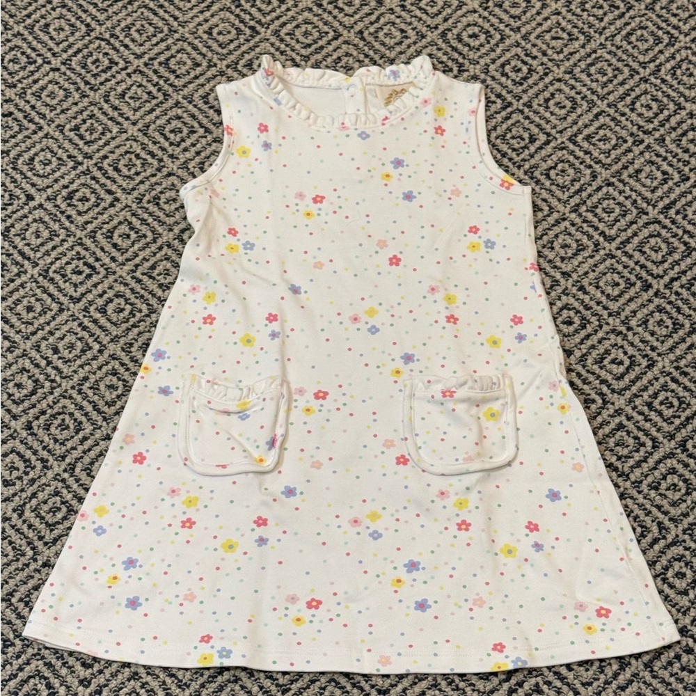 🎉 NWOT 🎉 TBBC Sz 5 Lizzie's Luxe Leisure White Floral Pocket Dress